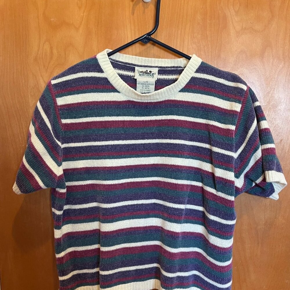 Northern Reflections Women's Short Sleeve Striped Sweater